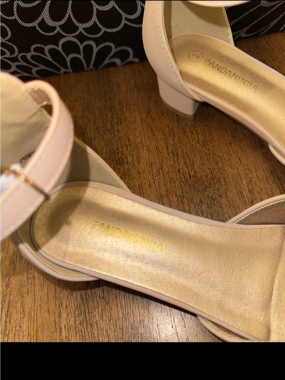 Girls Ankle-Strap Mules in Blush Pink